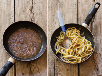 BIGOLI CON LE SARDELE preparazione