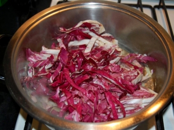 RISO RADICCHIO E MONTE fasi della preparazione